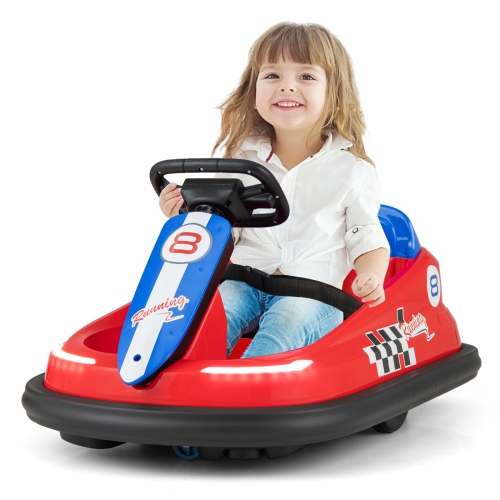 Costway 6V Electric Kids Ride-on Bumper Car with 360° Spinning Dual Motors 2 Speeds