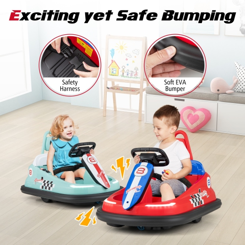 Costway 6V Electric Kids Ride-on Bumper Car with 360° Spinning Dual Motors 2 Speeds