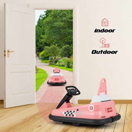 Voiture de pare-chocs électrique pour enfants 6&nbsp;V de Costway à 2 vitesses avec deux moteurs à rotation à 360°