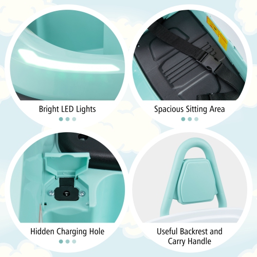 Voiture de pare-chocs électrique pour enfants 6&nbsp;V de Costway à 2 vitesses avec deux moteurs à rotation à 360°