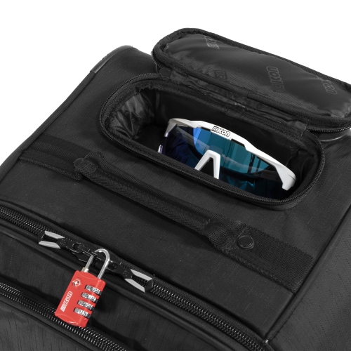 Valise moyenne 80 L à roulettes avec enregistrement sportif de Scicon - 4 roulettes