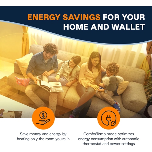 De'Longhi Oil-Filled Radiator Space Heater, Full Room Quiet 1500W, Adjustable Thermostat 3 Heat Settings