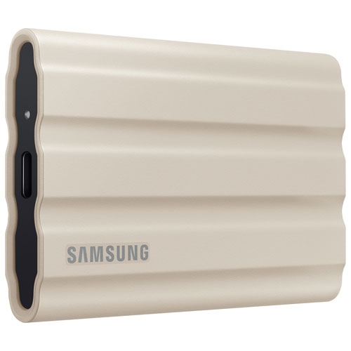 Refurbished Samsung T7 Shield 1TB USB 3.2 External Solid State Drive (MU-PE1T0K/AM) - Beige