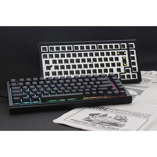 Ducky ProjectD Tinker 75 RGB Hotswap Mechanical Gaming Keyboard Cherry MX Red Switch75% Layout, Black