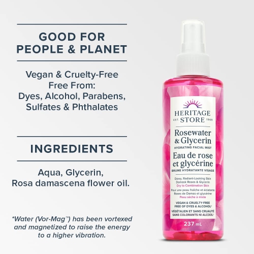 HERITAGE STORE Rosewater & Glycerin Hydrating Facial Mist