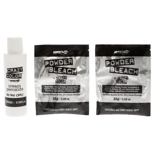 Kit de purge à grande levée par Crazy Color pour femmes - 7 gants jetables PC 1, bol à mélanger, spatule, pinceau à colorer, 2 x 0,88 sachet de