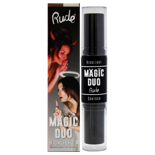RUDE COSMETICS  Magic Duo Highlight And Contour - Medium By for Women - 2 X 0.15 OZ Highlight And Contour