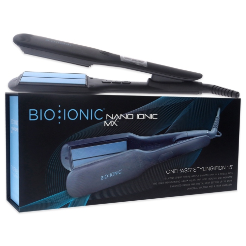 Onepass Nanoionic MX Styling Iron - Black by Bio Ionic for Women - 1.5 Inch Flat Iron