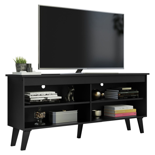 MADESA  Compact Tv Stand Cabinet \w 4 Shelves And Cable Management for 50, 55 Inch Tv Media Storage Unit Living Room And Bedroom Modern Wooden