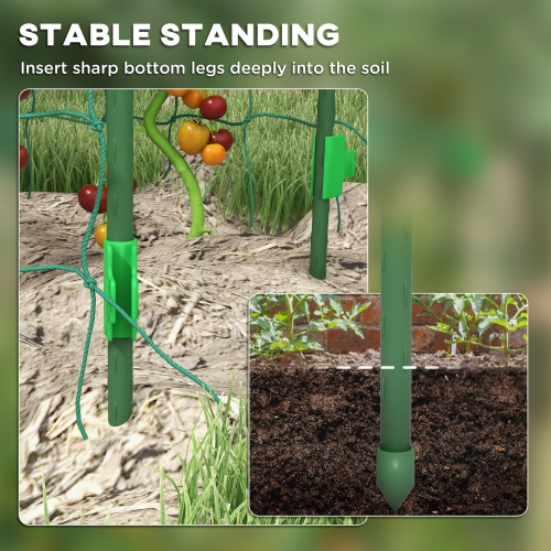 Outsunny Cucumber Trellis, 6ft Tall Garden Arch Trellis for Climbing Plants Outdoor, A-Frame, with PE Coated Steel Structure and Net, Support