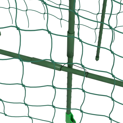 Outsunny Cucumber Trellis, 6ft Tall Garden Arch Trellis for Climbing Plants Outdoor, A-Frame, with PE Coated Steel Structure and Net, Support