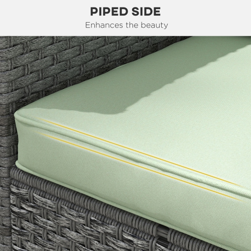 Outsunny Patio Chair Cushions Pillows Set of 2, Back and Seat Replacement Patio Cushions Set for Indoor Outdoor Garden Furniture, Green