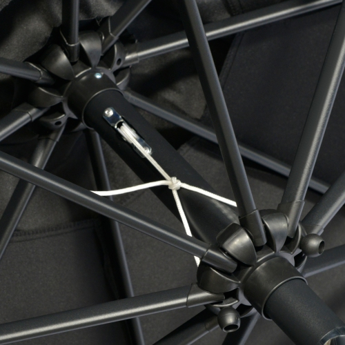 Outsunny 8.5 ft Outdoor Patio Umbrella with Tilt, Round Market Table Umbrella with Ruffles, Aluminium Pole, Crank, Top Vent for Garden, Backyard,