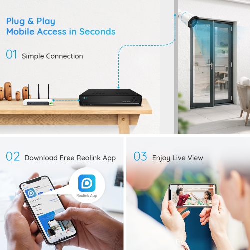 Reolink 5MP 8-Channel PoE Security Camera System, 2TB HDD Built-in, Person/Vehicle Detection