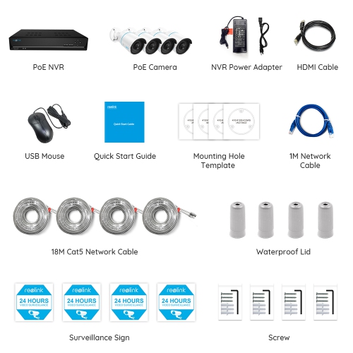 Reolink 5MP 8-Channel PoE Security Camera System, 2TB HDD Built-in, Person/Vehicle Detection