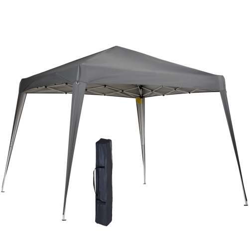 Image 1 de 9.. Auvent escamotable Outsunny de 8 x 8 pi avec pattes inclinées, tente pliante extérieure, abri de jardin portatif avec sac de transport pour le