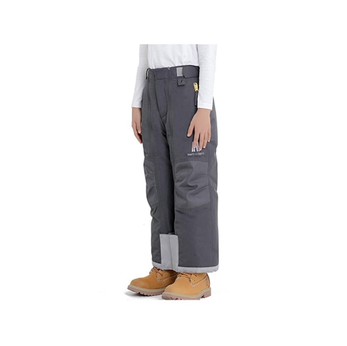 PANTS ON PANTS Kids Reinforced Waterproof Snow Pants, Easy On, Easy Off_Charcoal color