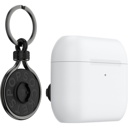 Image 1 of 1.. PopSockets PopGrip AirPods Pro Holder + PopChain 1: Swappable Grip and AirPods Holder for Phones and Tablets - White