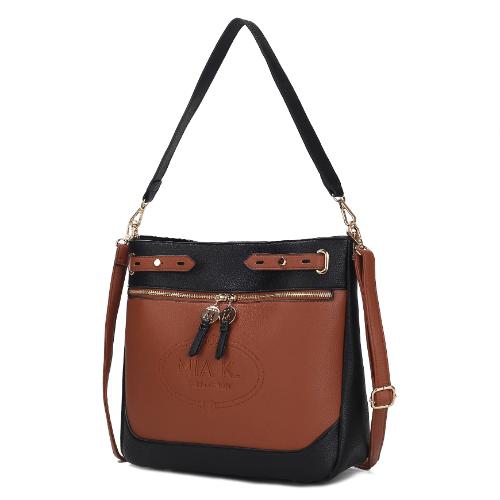 MKF COLLECTION  Evie Two-Tone Vegan Leather Women’S Shoulder Bag By Mia K. In Multicolor
