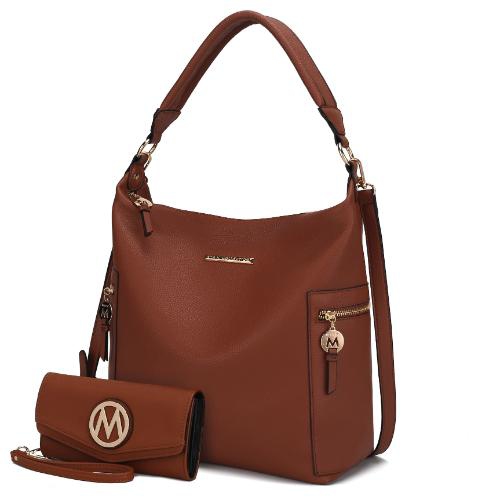 MKF COLLECTION  Ophelia Vegan Leather Women’S Hobo Bag With Wallet – 2 Pieces By Mia K In Multicolor