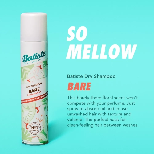 Batiste Bare Dry Shampoo Barely Scented, 5.71 oz, 2-Pack