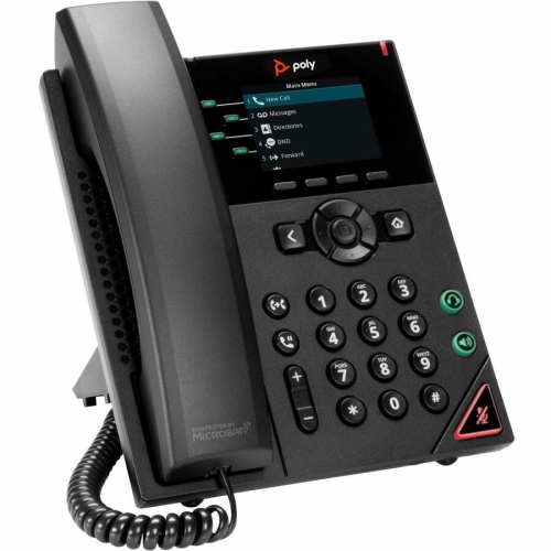 Téléphone IP de bureau avec fil 4 lignes poly VVX 250 de HP - Noir -