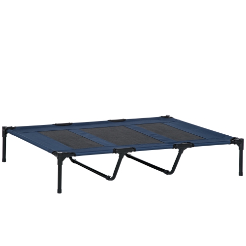 PAWHUT  D04-069Db 48" X 36" X 9" Elevated Pet Bed Raised Dog Cot With Carrying Bag, Dark In Blue