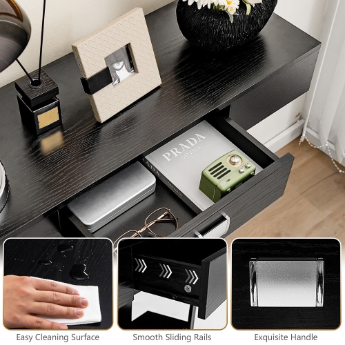 Gymax Console Sofa Table w/ Drawer and 2-Tier Shelves for Entryway Living Room