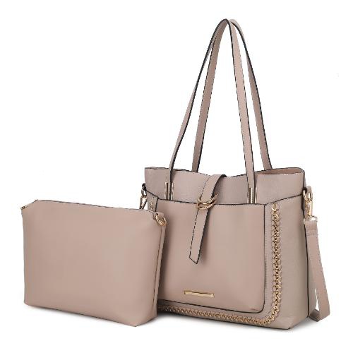 MKF Collection Raya Vegan Leather Women’s Shoulder Bag with Crossbody Pouch – 2 pieces by Mia K