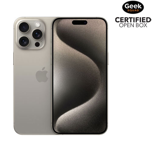 Boîte ouverte - iPhone 15 Pro Max de 1 To d'Apple - Titane naturel - Déverrouillé