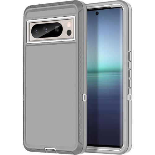 Image 1 of 6.. [CSmart] Triple 3 Layers Shockproof Heavy Duty Defender Hard Case for Google Pixel 8 Pro, Grey