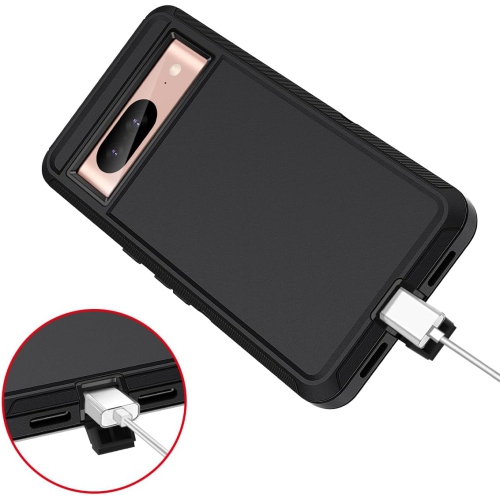 [CSmart] Triple 3 Layers Shockproof Heavy Duty Defender Hard Case for Google Pixel 8 Pro, Black