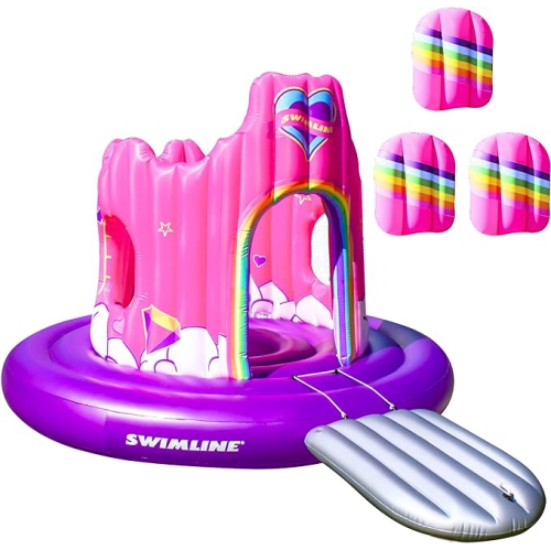 Unicorn Castle Inflatable Island Swimming Pool Float 82"