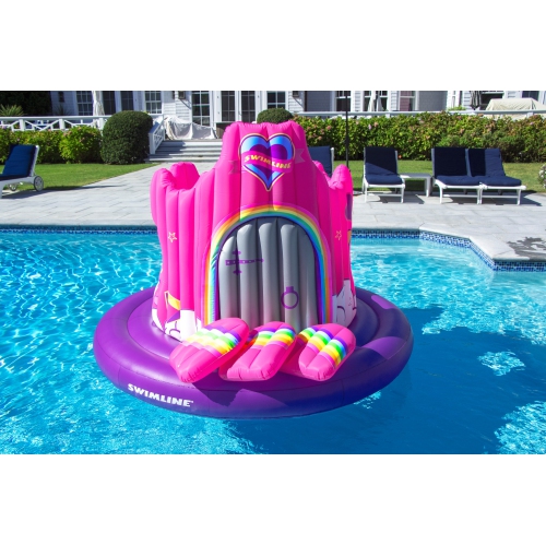 Unicorn Castle Inflatable Island Swimming Pool Float 82"