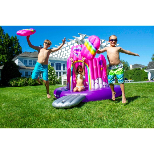 Unicorn Castle Inflatable Island Swimming Pool Float 82"
