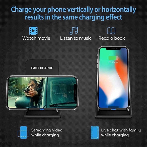 Tapis de chargement sans fil de 20&nbsp;W - Station de recharge rapide par induction pour iPhone 17, 16, 15, 14, 13 12, 11 Pro, LG, Samsung, Motorola