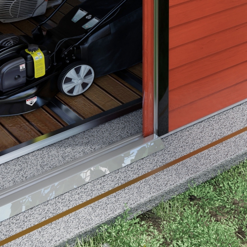 Outsunny 8' x 7' Outdoor Storage Shed, Easy to Assemble, Upgraded Galvanized Metal Garden Shed with Lockable Doors, Floor Frame and Gloves for