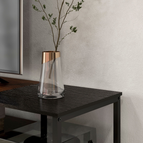 HOMCOM – Meuble industriel pour téléviseur jusqu’à 80 po, meuble pour téléviseur avec tablette de rangement ouverte, console multimédia avec cadre en