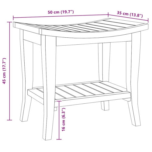 vidaXL Bathroom Side Table 50x35x45 cm Solid Wood Teak