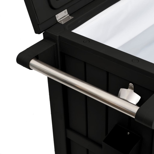 Chariot de service 3-en-1 en polypropylène noir vidaXL