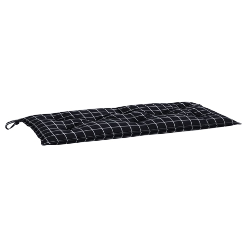 VIDAXL  Garden Bench Cushion Check Pattern 100X50X7Cm Oxford Fabric In Black