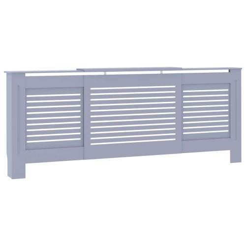 VIDAXL  Radiator Cover With Top Shelf, Hide Cluttered Pipes, Mdf, 55.5-80.7"x7.5"x32.1" In Gray