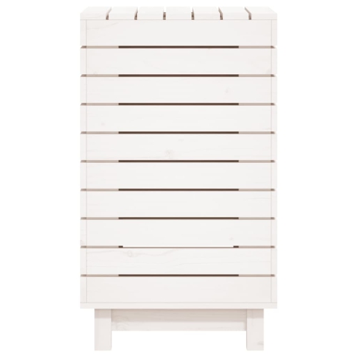 vidaXL Laundry Basket White 44x44x76 cm Solid Wood Pine