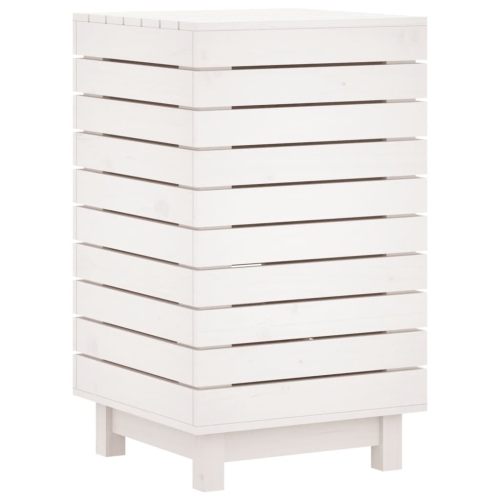 vidaXL Laundry Basket White 44x44x76 cm Solid Wood Pine