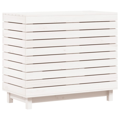 vidaXL Laundry Basket White 88.5x44x76 cm Solid Wood Pine