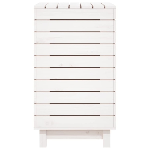 VidaXL panier à linge blanc 88.5x44x76&nbsp;cm Pin massif