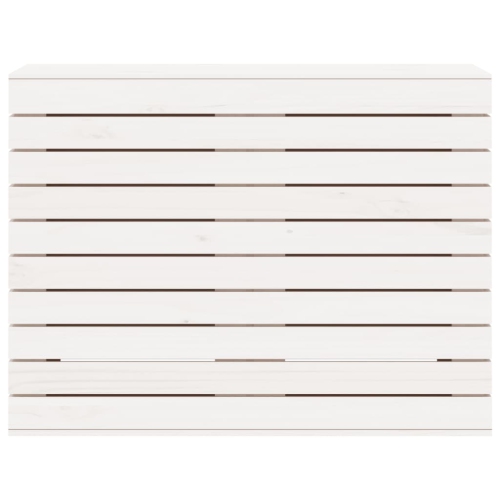 VidaXL panier à linge blanc 88.5x44x66&nbsp;cm Pin massif