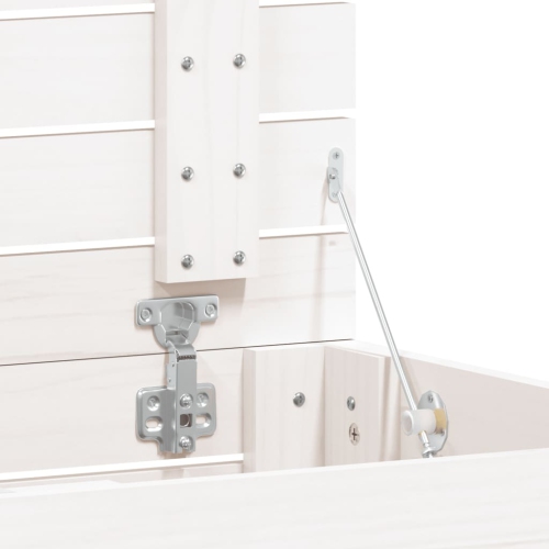 VidaXL panier à linge blanc 88.5x44x66&nbsp;cm Pin massif