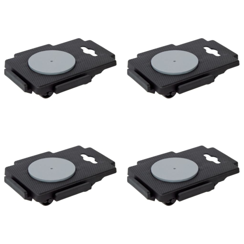 VIDAXL  Moving Dollies With 8 Wheels 4 PCs Black Polypropylene 150 Kg