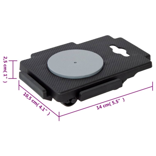 vidaXL Moving Dollies with 8 Wheels 4 pcs Black Polypropylene 150 kg